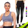 Imagem de KIT conjunto TOP ALÇA MÉDIA bojo + CALÇA LEGGING REDINHA Feminino Academia Corrida Fitness 700