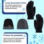 Imagem de Kit conjunto touca forrada lã inverno + par de luvas frio adulto unissex outono masculino feminino