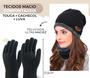 Imagem de Kit Conjunto Um Gorro Com Cachecol Gola + Um Par de Luva Preta