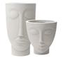 Imagem de Kit Conjunto Vaso Planta Face Rosto Mulher 17 Homem 24 Cabeça Cimento Plastico Nutriplan Nutriplast