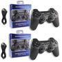 Imagem de KIT Controle Sem Fio Compativel Ps3 Pc Gamer Joystick Manete