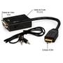Imagem de Kit Conversor Hdmi Para Vga Com Áudio + Cabo Vga 2 Metros