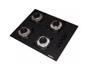 Imagem de Kit Cooktop 4 Bocas preto Nardelli + Coifa Vidro Curvo Inox 90cm 