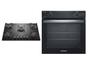 Imagem de Kit Cooktop 5 Bocas Continental a Gás de Vidro Temperado Preto + Forno de Embutir a Gás Continental 80L com TOPLimpaFácil (KC5GP+OC8GM)