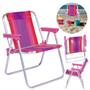 Imagem de Kit Cooler 6 L Rosa Pessego + Garrafa Termica Mini + Cadeira Rosa Infantil Parques / Lanches