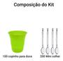 Imagem de Kit Copinho 60ml Brigadeiro Balada Neon + Mini Colher 100 und
