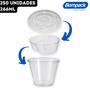 Imagem de Kit Copo 260ml Pet Cristal Transparente 9 OZ/98  Tampa Reta SEM Furo  Separador Berço Bompack  250 Unidades