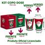 Imagem de kit Copo Dose Vidro BrasFoot Fluminense 2 Unidades Iron 360 Licenciado 55ml Branco