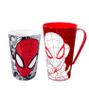 Imagem de Kit Copo e Caneca do Homem Aranha Spider-man Infantil Suco Café e Refrigerante