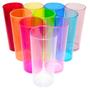 Imagem de Kit Copo Long Drink Translucido Colorido 330 ml Acrilico 30 Un Festa Casamento mimo centro de mesa bar boteco aniversari
