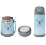 Imagem de Kit Copo Térmico 400ML e Pote Térmico 320ML Com Talher Gumy Azul - Parede Dupla em Aço Inoxidável - Buba