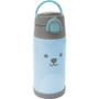 Imagem de Kit Copo Térmico 400ML e Pote Térmico 320ML Com Talher Gumy Azul - Parede Dupla em Aço Inoxidável - Buba