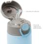 Imagem de Kit Copo Térmico 400ML e Pote Térmico 320ML Com Talher Gumy Azul - Parede Dupla em Aço Inoxidável - Buba