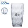 Imagem de Kit Copos Acrílico Cristal Resistente Cozinha 650 ML c/ 4 Pç