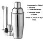 Imagem de Kit Coqueteleira Inox 750ml 4 Peças Drinks Batidas Mori