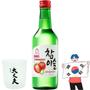 Imagem de Kit Coreano Soju Morango Jinro 360ml + Copo Soju 