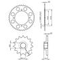 Imagem de Kit Coroa e Pinhão Relação Transmissão Yamaha XT 600 Tenere 90 A 93 XT 600E 94 A 04 Vaz YCP0024T