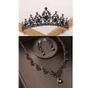 Imagem de Kit coroa tiara com colar e brincos cor preto debutante 15 anos cosplay fantasia