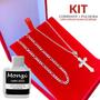 Imagem de Kit Corrente Masculina + Pulseira Grumet Prata 925