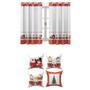 Imagem de Kit Cortina 2 Metros + 4 Capa de Almofada Natalina Decoração Enfeites de Natal