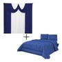 Imagem de Kit Cortinas Paris 3 Metros+Edredom King+2 Fronhas