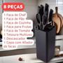 Imagem de Kit Cozinha 8 Peças Facas Aço Inox Gourmet Com Garantia