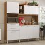 Imagem de Kit Cozinha Compacta 6 Portas 2 Gavetas Select D02 Amendola/Branco - Mpozenato