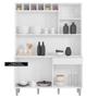 Imagem de Kit Cozinha Compacta Alice 130cm Com 6 Portas e 1 Gaveta Preto Fosco - Desk Design