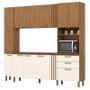 Imagem de Kit Cozinha Compacta Ambiente B126 11 Portas Nature Off White  Briz