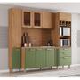 Imagem de Kit Cozinha Compacta Ambiente BC01216 10 Portas com Painel Nature Verde Hp  Briz