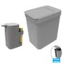 Imagem de Kit Cozinha Dispenser Porta Detergente + Lixeira 5 Litros Porta Saco Plástico - Soprano
