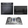 Imagem de Kit Cozinha Electrolux Embutir Forno Elétrico com Convecção 80L + Micro-ondas 34L Preto + Cooktop 5 Bocas com Mesa de Inox 220V