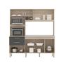 Imagem de Kit Cozinha Hera Compacta Planejada Com Balcão Para Pia 8 Portas 2 Gavetas Pés Regulaveis  Espaço para 2 Fornos e Porta