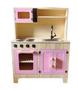 Imagem de Kit cozinha infantil com cuba de inox em pinus rosa