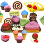 Imagem de Kit Cozinha Infantil Comidin Brinquedo torta de velcr 45 Pçs