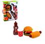 Imagem de Kit Cozinha Infantil Hamburguer Comidinha Refrigerant Lanche - Ark toys