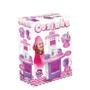 Imagem de Kit Cozinha Infantil Rosa Bancada e Fogãozinho infantil com Acessórios Pais e Filhos