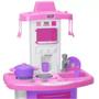Imagem de Kit Cozinha Infantil Rosa Bancada e Fogãozinho infantil com Acessórios Pais e Filhos