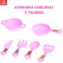 Imagem de Kit Cozinha Infantil Rosa com Fumaça Luz e Som + Frutinhas Crec Crec Castela