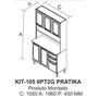 Imagem de Kit Cozinha Pratika 105cm em Aço Itatiaia 6 Portas