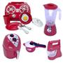 Imagem de Kit Cozinha Vermelho Brinquedo Infantil Air Fryer Fogão 10Pç