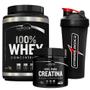 Imagem de Kit Creatina Monohidratada Pura 300g + 100% Whey Concentrated Chocolate Pote1kg + Coqueteleira Integralmédica