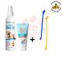 Imagem de Kit Creme Dental + Escova de Dente Spray Bucal para caes e gatos Pet Clean sabor tutti frutti