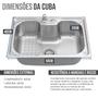 Imagem de Kit Cuba Aço Inox Gourmet Cozinha Acessórios Simples C/ Tábua