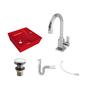 Imagem de Kit Cuba Aq33 Volcano com Torneira Luxo e Válvula Click com Sifão e Flexível