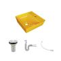 Imagem de Kit Cuba Aq33 Volcano com Válvula Metal e Sifão com Flexível