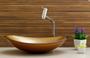 Imagem de Kit cuba de vidro oval para banheiro e lavabo com torneira link cromada + válvula click