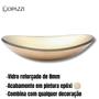 Imagem de Kit cuba de vidro oval para banheiro e lavabo com torneira link cromada + válvula click