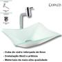 Imagem de Kit cuba de vidro retangular com torneira link cromada e válvula click up