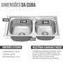 Imagem de Kit Cuba Dupla Aço Inox Gourmet Torneira Monocomando